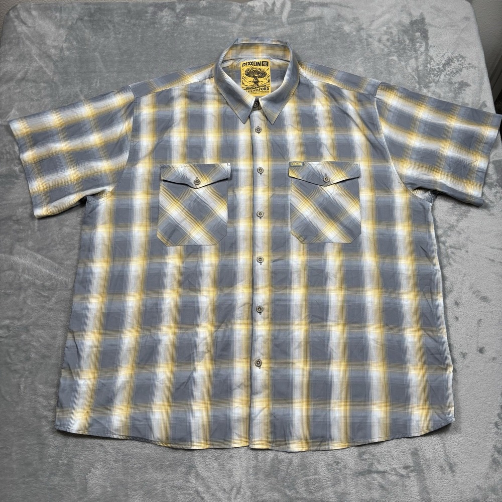Dixxon Flannel Co Rutherford Shirt Men 5XL Blue Plaid D Lux Bamboo Blend Button